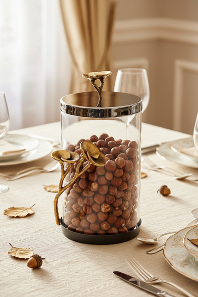 Cornella Rose Decorative Glass Jar Silver - Gold