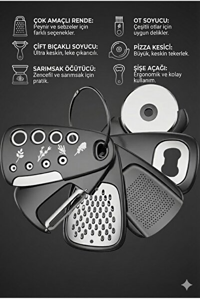 alastore Pratik Mutfak Gereçleri Rende Meyve Sebze Soyacak Soyacağı Pizza Kesici Şişe Açacak Açacağı Öğütücü