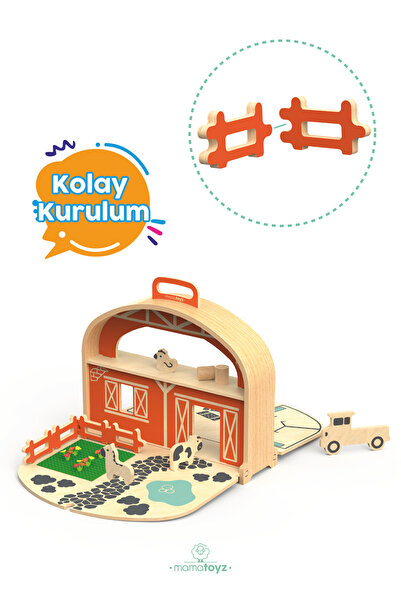 MAMATOYZ Carryfarm - Ahşap Portatif Çiftlik oyun seti