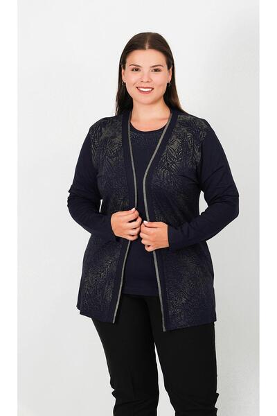 Lanze Costum subțire cu bluză cu mânecă scurtă și jachetă 5201T