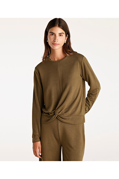 Yargıcı Long Sleeve T-Shirt with Shirring Detail on the Front