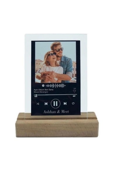 Şah-Mat Kişiye Sevgiliye Özel Fotoğraflı ve Barkodlu Spotify Masaüstü Plak