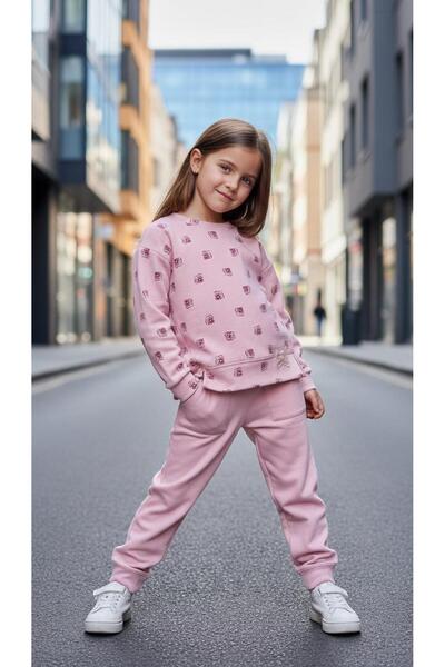 MAYORAL Set de hanorac și pantaloni de sport cu imprimeu floral roz pentru fe...