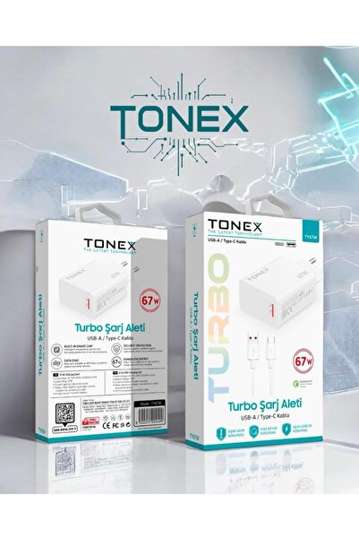 Genel Markalar TONEX Type-c 67w (WATT) Ultra Hızlı Şarj Aleti Adaptör Kablo Set -