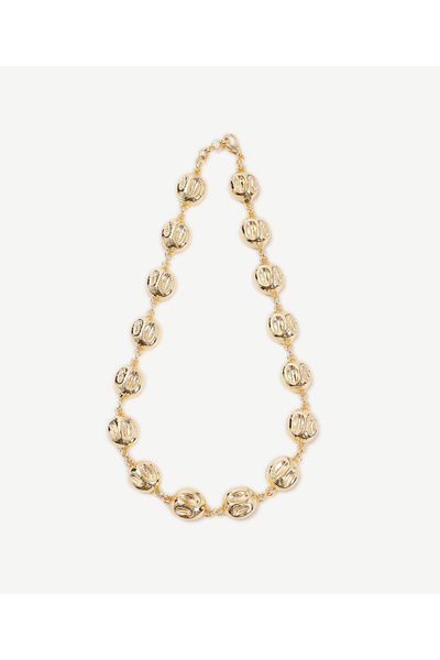 Yargıcı Yuvarlak Formlu Gold Kolye