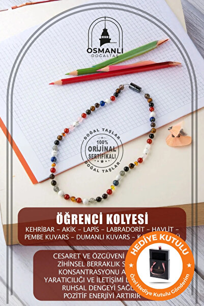OSMANLI DOĞAL TAŞ قلادة الطالب الأصلية والمعتمدة - قلادة من الحجر الطبيعي للذ...
