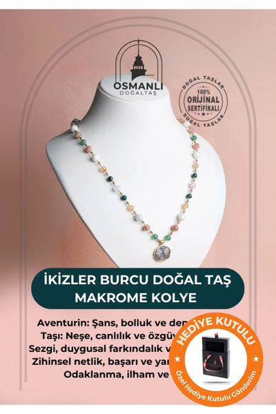 OSMANLI DOĞAL TAŞ İkizler Burcu Enerjisine Özel Gerçek Doğal Taş El Yapımı Ku...