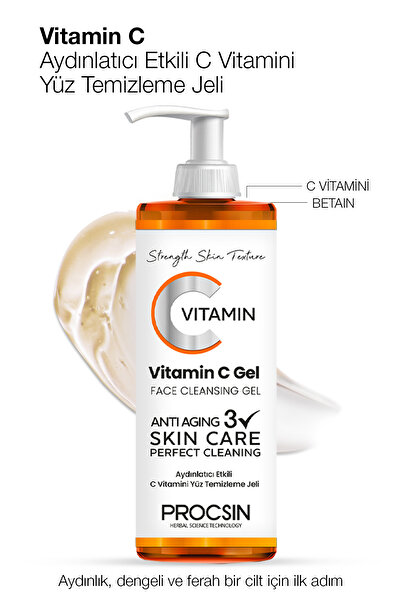 PROCSIN Aydınlatıcı Etkili C Vitamini Yüz Temizleme Jeli 150 ML
