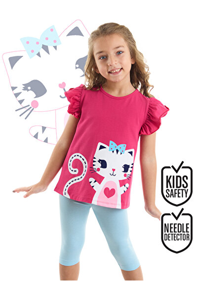 Denokids Frilly Kitten T-Shirt-Strumpfhosen-Set für Mädchen