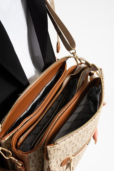 Just Polo Large Internal Volume Multi-Compartment Women's Hand and Shoulder Bag