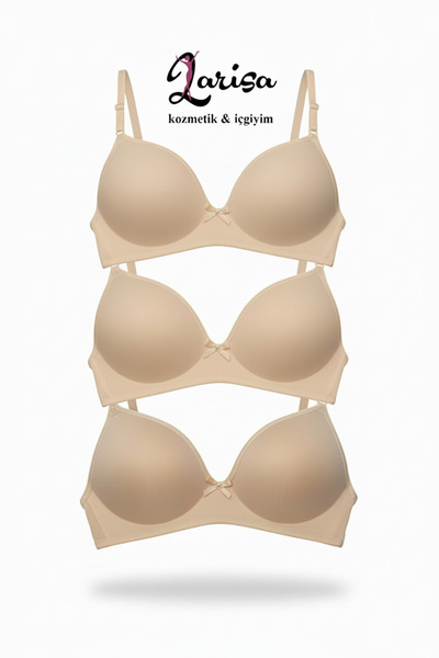 LALA İÇGİYİM حمالة صدر نسائية من Lotus {DOLGULU] بدون أسلاك يبرز انحناءات الجسم مكونة من 3 قطع