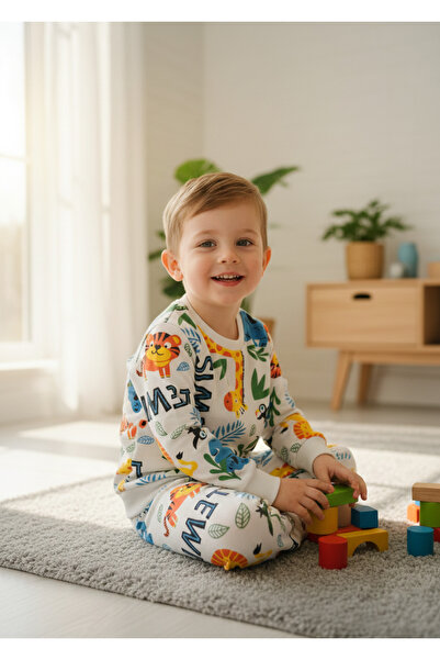 Arya Nisa Kids Момчешки сафари 100% памучен сезонен комплект пижама