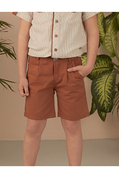 Ollie&Olla Brown Boy Gabardine Shorts