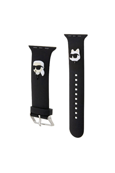 Karl Lagerfeld ساعة 44 ملم بشريط سيليكون أصلي مرخص بشعار كارل وشوبت الأيقوني