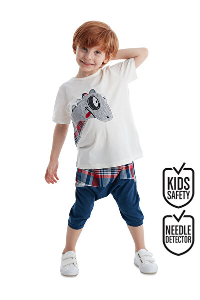 Denokids Dino Ekose Erkek Çocuk T-shirt Şort Takım