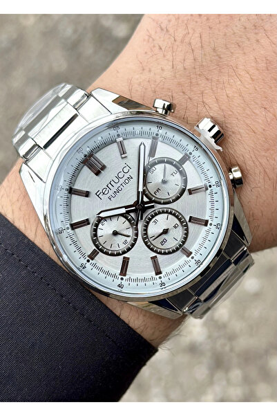 Ferrucci Gümüş Renk Kordon Erkek Kol Saati