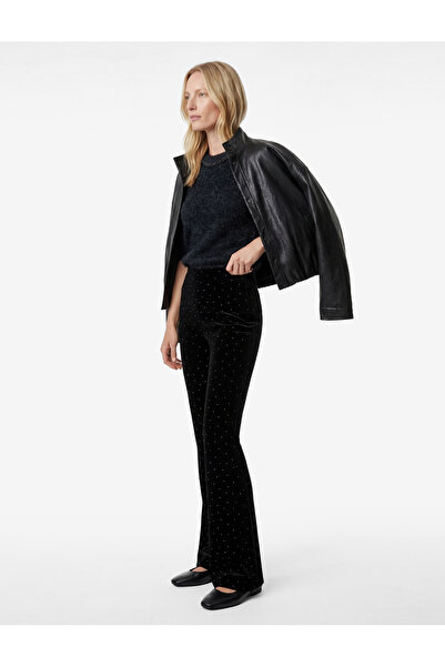 Koton Geniş İspanyol Paça Kadife Taşlı Pantolon