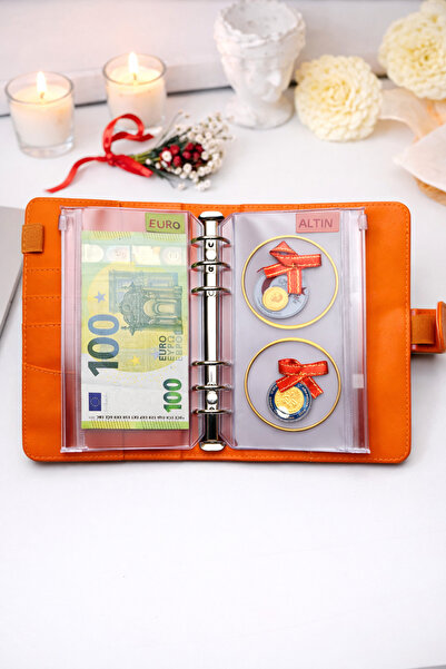 MINTDSGN Birikim Ajandası - Bütçe Planlayıcı Cüzdan - Turuncu
