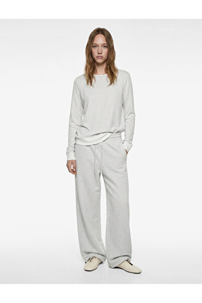 Koton Wide Leg, Lace-Up Waist, Pocket Detail Sweatpants