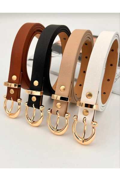 Descoin مجموعة من 4 قطع من منتجات الفرصة حزام نسائي بإبزيم ذهبي، حزام معطف، حزام فستان، حزام بنطلون