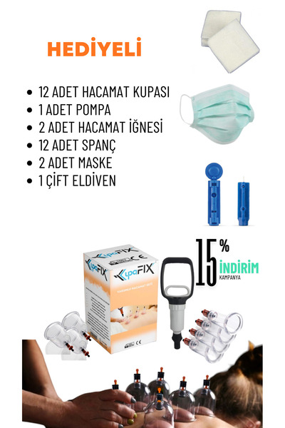 KUPAFİX Hacamat kupasI Hacamat Takımı & ful Hacamat Seti Hediyeli