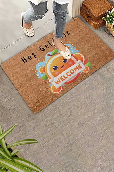 Valerine Life Χαριτωμένο πορτοκαλί καλωσορίσματος μπροστινή χαλάκι πόρτας 45x...