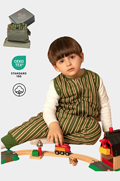 Pine Baby Home %100 Pamuk 1.0 TOG Unisex Bebek Çocuk Uyku Tulumu OEKO-TEX Ser...