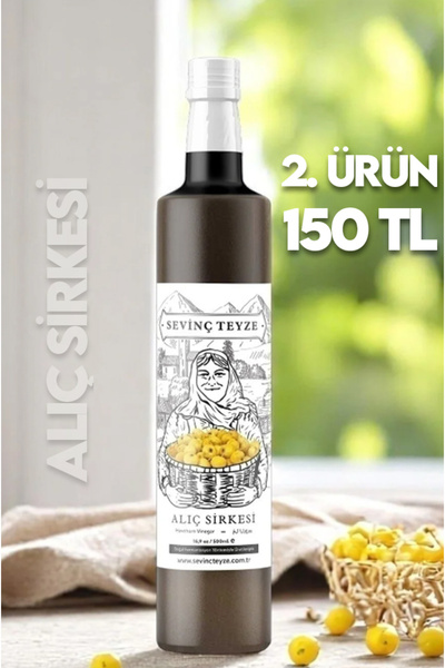 Organik Teyze Sevinç Teyze Doğal Fermantasyon Alıç Sirkesi, Hawthorn Vinegar 500ml