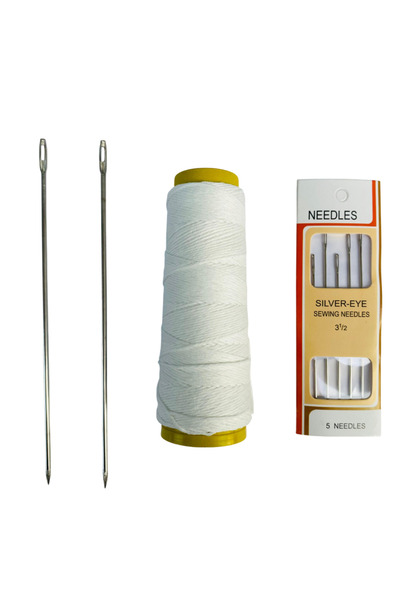 begün Dikiş Tamir Seti.Metal Çuvaldız (2 Adet), Yorgan İpi, Yorgan İğne (5 Pa...