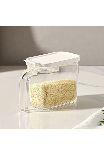 Choice WHITE 1 Sealed Pop-Top Seasoning Box with Spoon, Household Moisture-Pr...