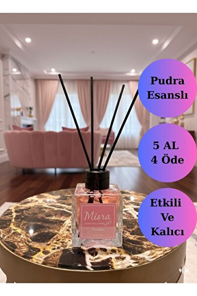 misra home collection 100ML Pudra Kokusu Çubuklu Oda Kokusu Powder Kokusu Dol...