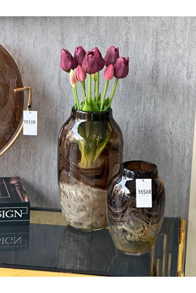 YASAR CONCEPT Cafeambre Cam Vazo Set