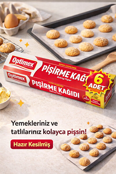 OPTİMEX 6 Adet Hazır Kesilmiş Pişirme Kağıdı – Yağlı Fırın Kağıdı | Yapışmaz,...