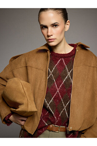 LC Waikiki Pulover de damă cu decolteu argyle Argyle