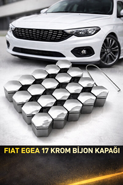 Teknotik طقم أغطية عجلات كروم لسيارة فيات إيجيا 20 قطعة