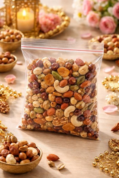 VENON 500 Pieces 🥜   10 X 12 cm 🥜 Locked Bag 🥜   Ziplock Bag / Transparent / Henna Snack Nuts Bag 10X12 Ziplock Bag Nuts Peanut Bag Organizer Refrigerator Multi-Purpose Ziplock Bag 10X12 Gift Holiday Bag