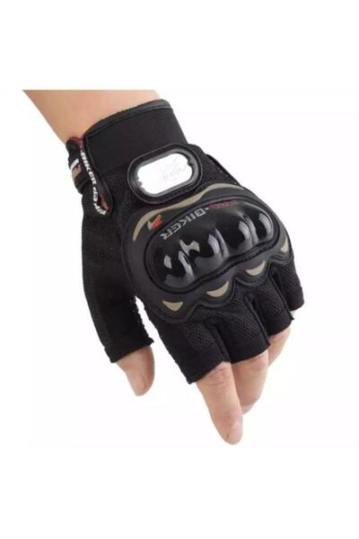SINGLE SWORD Yarım Parmak Motosiklet Eldiveni Korumalı