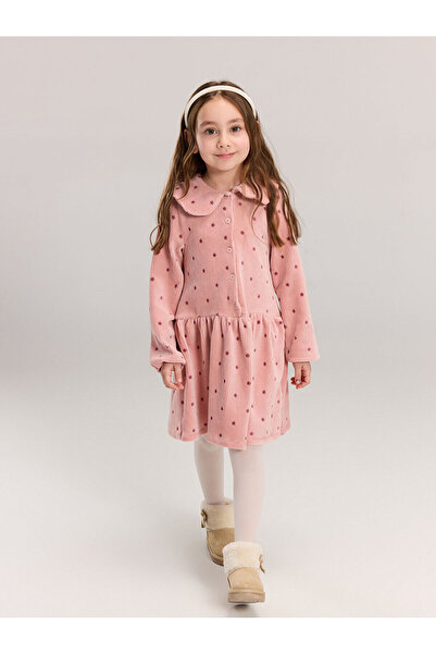 LC Waikiki LCW Kids Бебешка рокля с цветен кант от кадифе за момичета