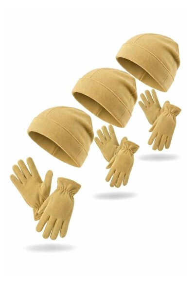 SINGLE SWORD Women's & Men's Fleece Beanie Set of 3 – Winter Warm Hat 0//Beige