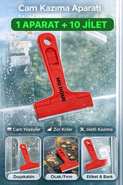 VENON 1 Piece Apparatus + 10 Pieces Razor Blades Premium Max Set Glass Scraping Apparatus Non-Scratching Thick Plastic