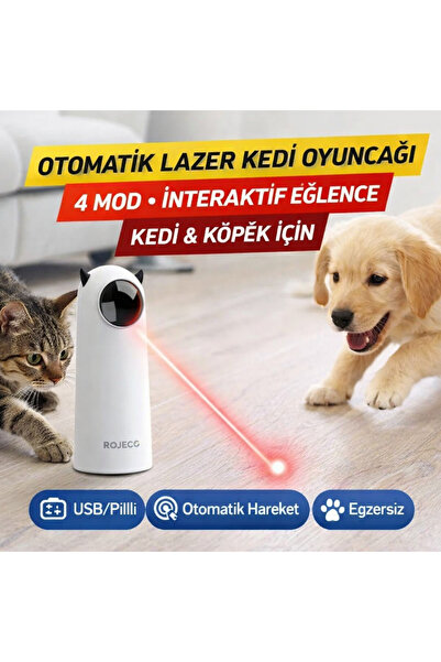 MDS Otomatik Lazer Kedi Oyuncağı LED | 4 Modlu Interaktif Egzersiz Oyuncağı |...