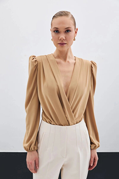 Sateen Dvojřadé zateplené body - Camel (Velbloudí barva)