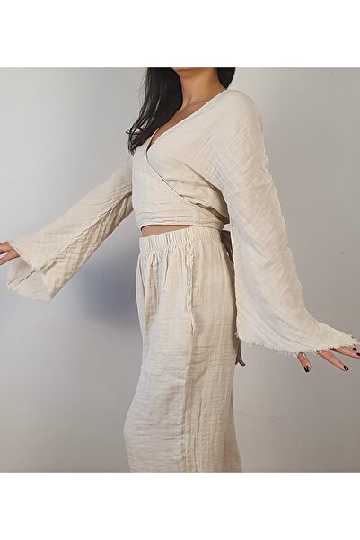 Gabi Gabrielle Nare Pamuk Müslin Ispanyol Kol Dekolteli Bluz