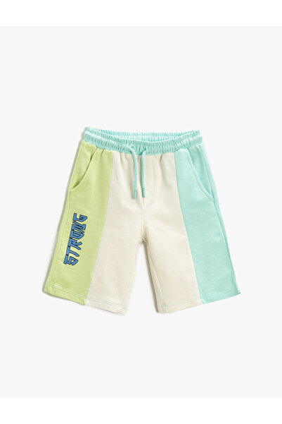 Koton Printed Color Gradient Shorts Tie Waist Elastic
