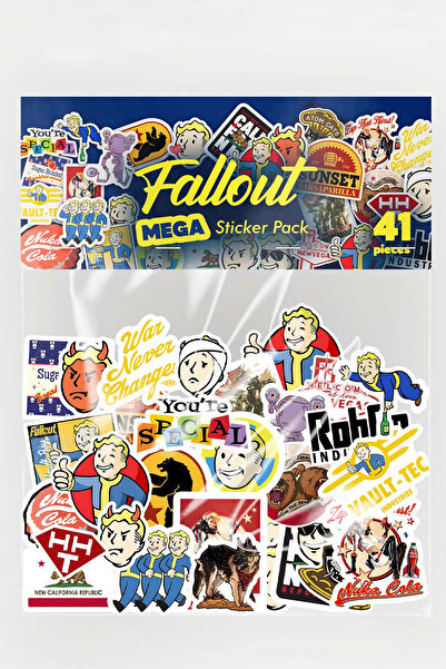 Baprile Fallout Serisi Mega Sticker Paketi 41 Parça Yapışkanlı Suya Dayanıklı...