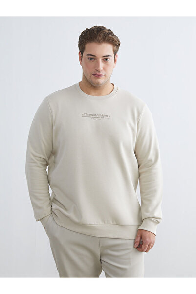 LC Waikiki Large Size Crew Neck Printed Men's Sweatshirt