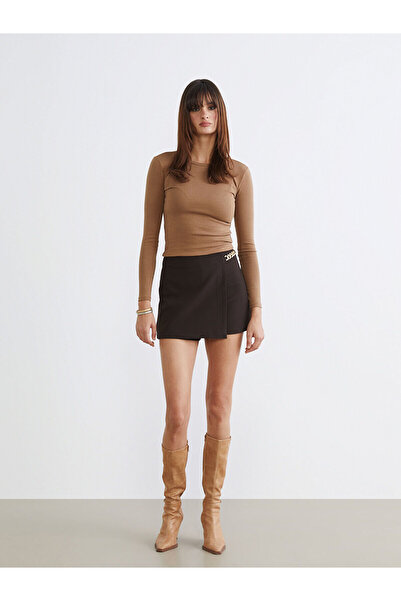 LC Waikiki Zippered Chain Detailed Shorts Skirt