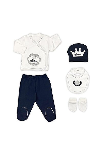 Sema Baby Prince Luxury 5 Piece Hospital Discharge Bodysuit Set - Navy Blue