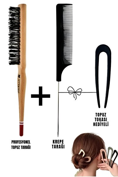 HİROS'H Professional Bun Brush and Hair Styling Comb