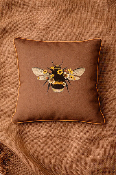 Alacastore Față de pernă decorativă cu două fețe, cu model de albine, fundal ...